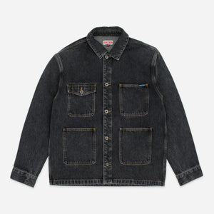 Dubbleware - RUTLAND DENIM WORK JACKET - BLACK WASH -  - Main Front View