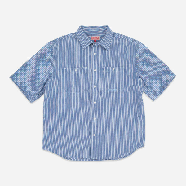 TOUGH STRIPE WORKSHIRT - BROKEN TWILL BLUE