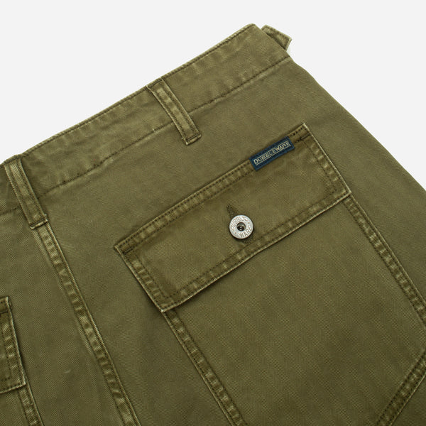 HERRINGBONE FATIGUE PANT - GREEN