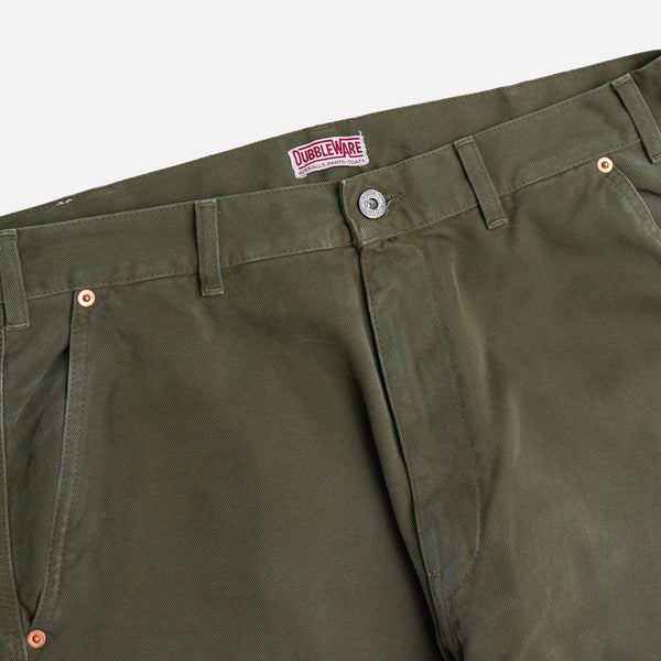 BELMONT WASHED CANVAS CARPENTER PANT - MILITARY GREEN