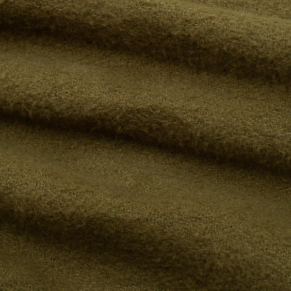 NOTCHED POCKET HEAVY FLANNEL OVERSHIRT - OLIVE