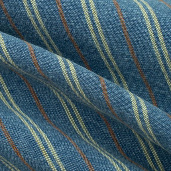 VINTAGE B.D STRIPED DENIM SHIRT - WASHED BLUE