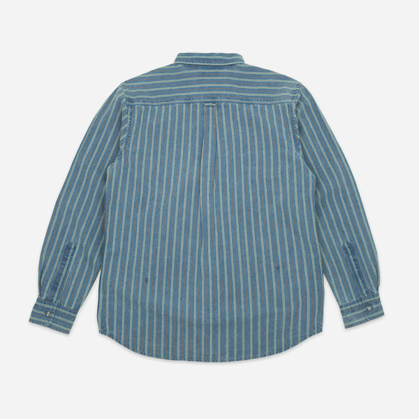 VINTAGE B.D STRIPED DENIM SHIRT - WASHED BLUE