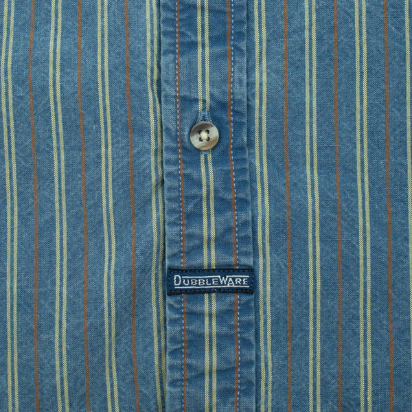VINTAGE B.D STRIPED DENIM SHIRT - WASHED BLUE
