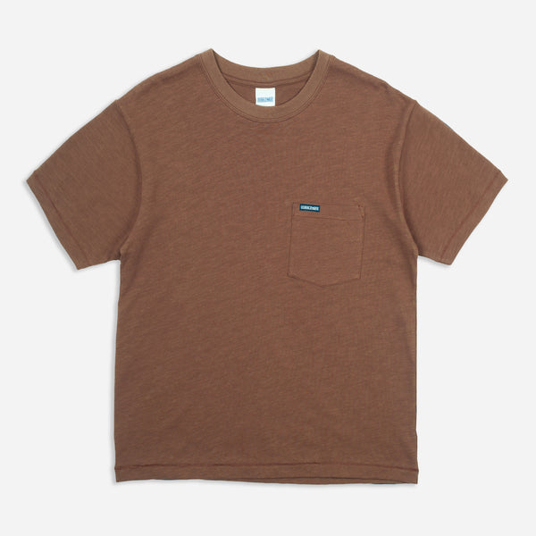 SLUB POCKET T-SHIRT - CACAO