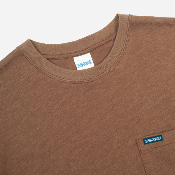 SLUB POCKET T-SHIRT - CACAO