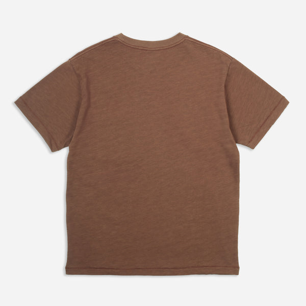 SLUB POCKET T-SHIRT - CACAO