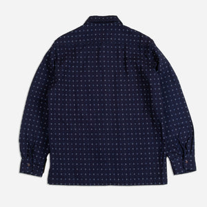 Dubbleware - INDIGO JACQUARD JAPANESE OVERSHIRT - NAVY -  - Alternative View 1