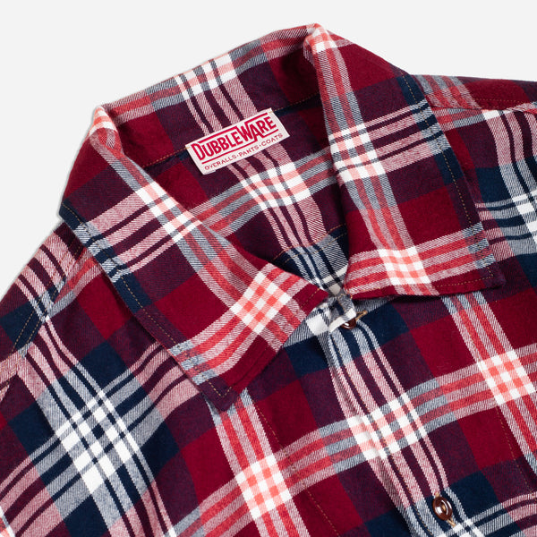 PLAID WINTER OVERSHIRT - MAROON OMBRE