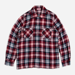 Dubbleware - PLAID WINTER OVERSHIRT - MAROON OMBRE -  - Main Front View