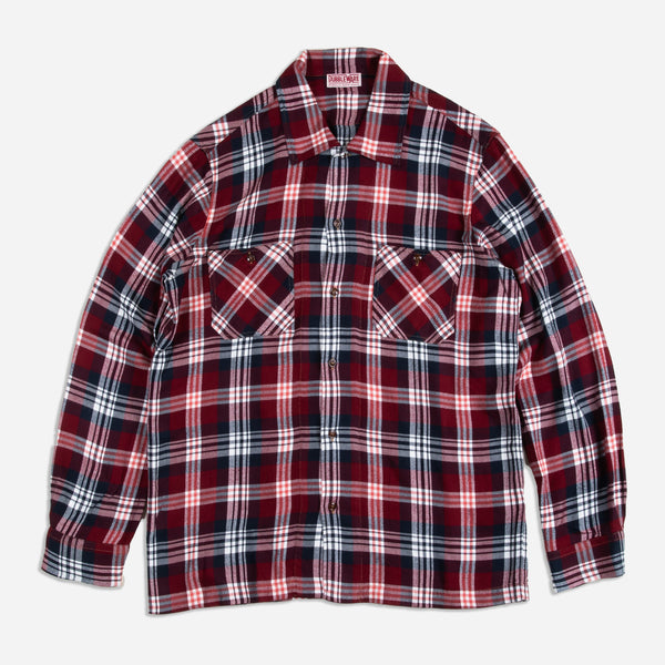 PLAID WINTER OVERSHIRT - MAROON OMBRE