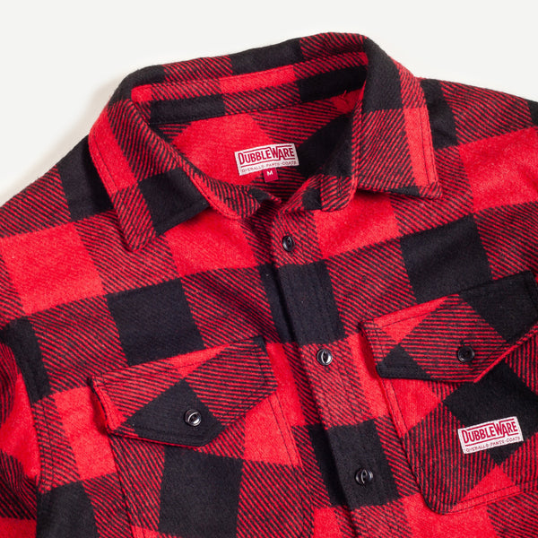 MEDFORD CHECKED WORK SHIRT - RED/BLACK