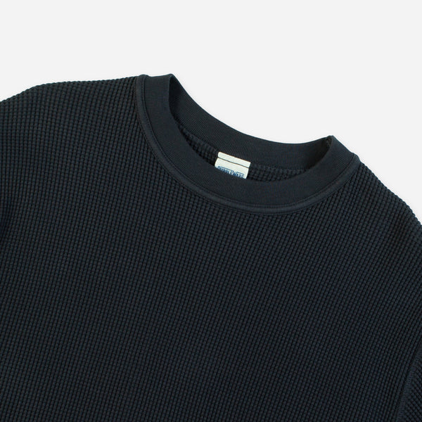 HEAVY WAFFLE SWEATER - DARK NAVY