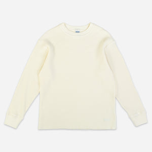 Dubbleware - HEAVY WAFFLE SWEATER - MARSHMALLOW -  - Main Front View
