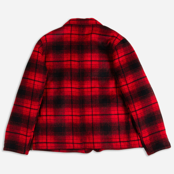 PETERSHAM WOOL PENNY CHORE COAT - RED/BLACK