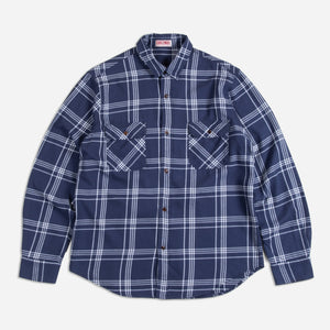 Dubbleware - PLAID WORKERS SHIRT - NAVY -  - Main Front View