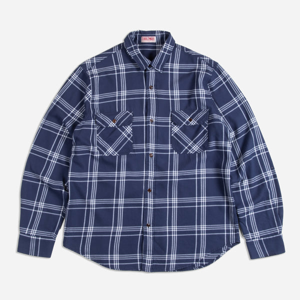 PLAID WORKERS SHIRT - NAVY