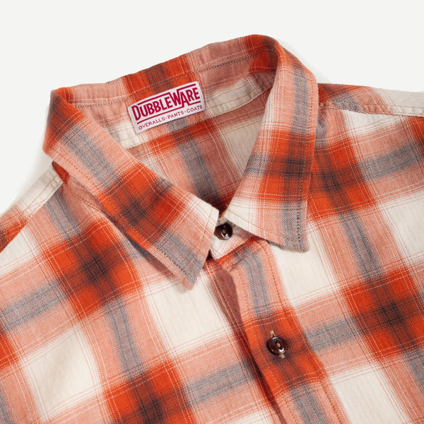 PLAID WORKERS SHIRT - TAN/RUST