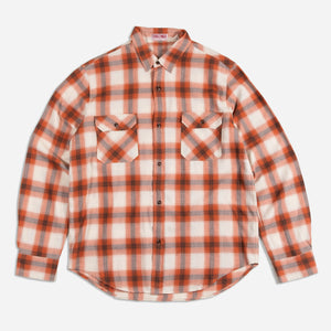 Dubbleware - PLAID WORKERS SHIRT - TAN/RUST -  - Main Front View