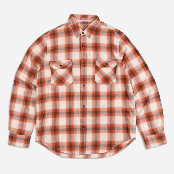 PLAID WORKERS SHIRT - TAN/RUST