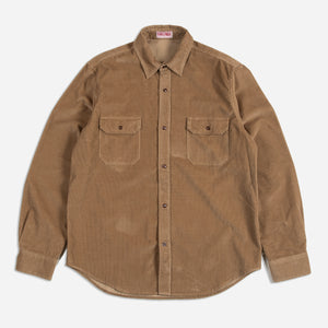 Dubbleware - CORDUROY WORK SHIRT - BROWN -  - Main Front View