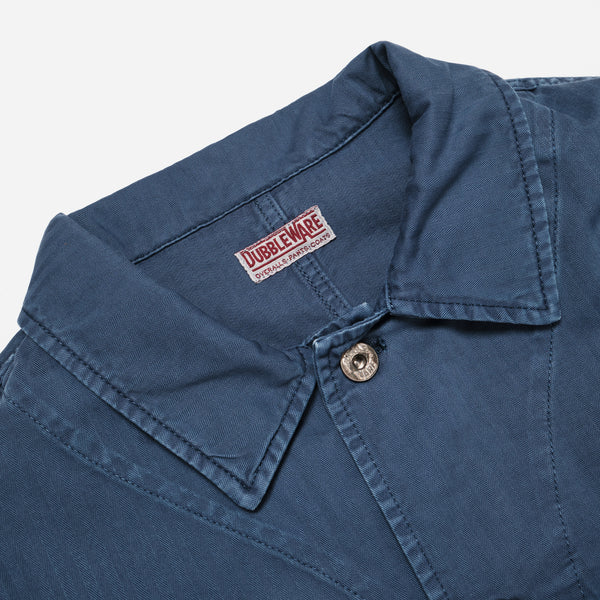 HEAVY WASH HERRINGBONE WORK JACKET - BLUE