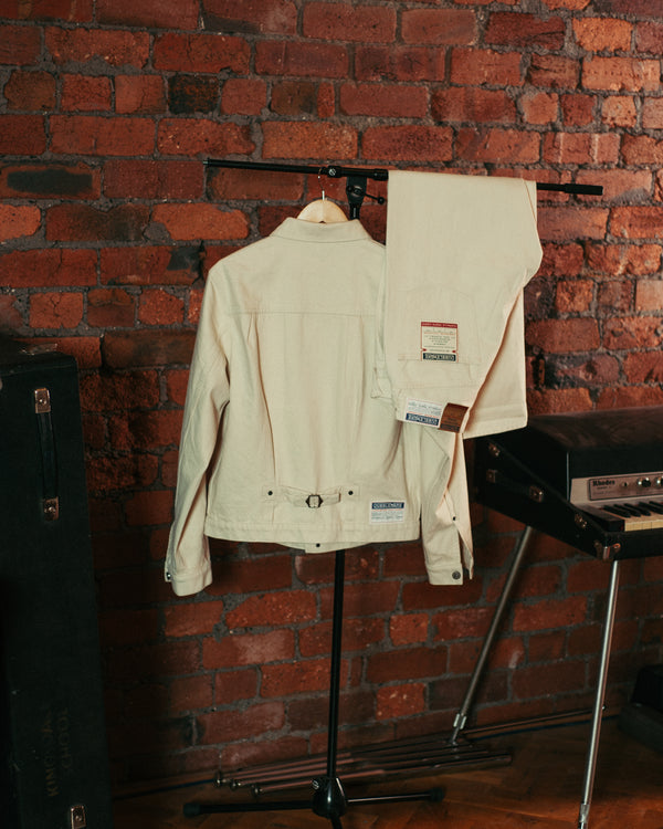 SELVEDGE STRAIGHT LEG DENIM JEAN - ECRU