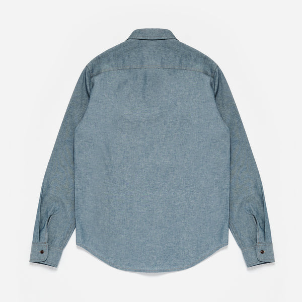 MADE IN ITALY DALTON CHAMBRAY SHIRT - BLUE