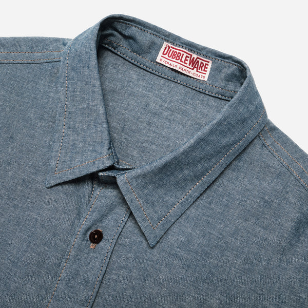 MADE IN ITALY DALTON CHAMBRAY SHIRT - BLUE