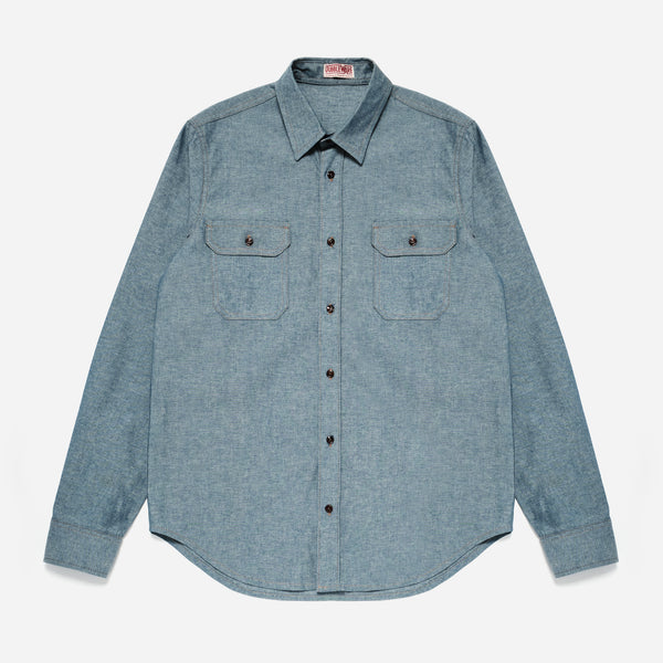 MADE IN ITALY DALTON CHAMBRAY SHIRT - BLUE