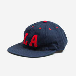 Ebbets Field Flannels - LA (PCL) 1941 6 PANEL VINTAGE CAP - NAVY/RED -  - Main Front View