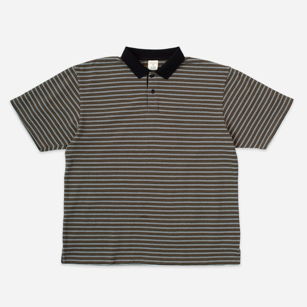 STRIPE PIQUE POLO - OLIVE