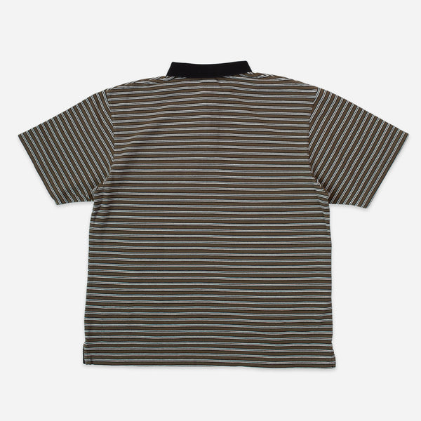 STRIPE PIQUE POLO - OLIVE