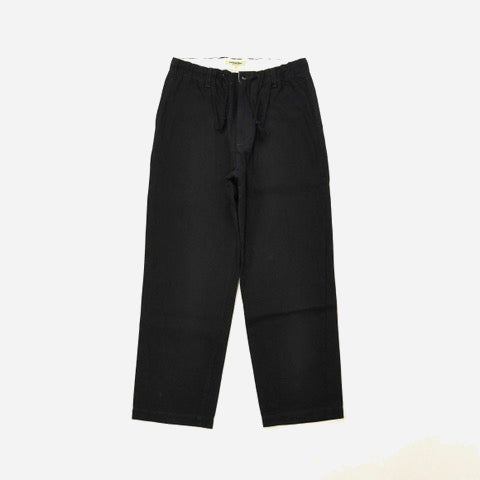 RELAXED DENIM TRACK PANT - BLACK