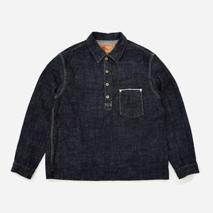 FOB Factory - G3 SELVEDGE DENIM POPOVER JACKET - ONE WASH -  - Main Front View
