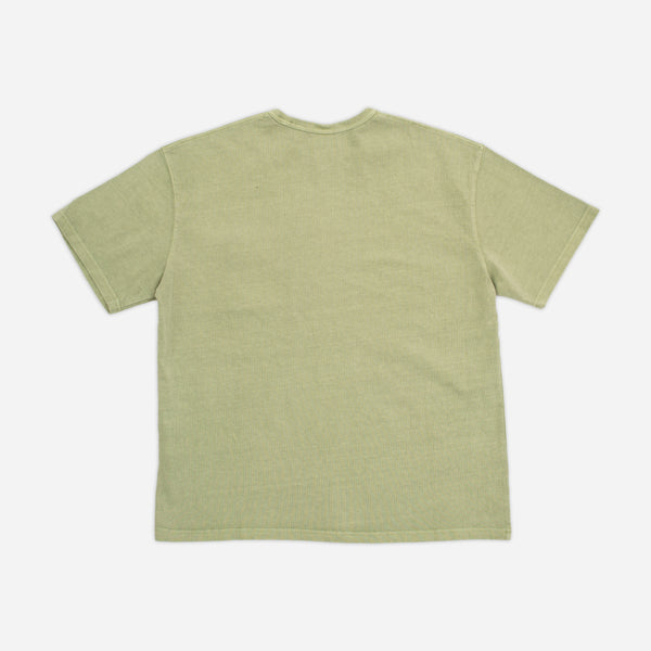 CIGARETTE POCKET PIGMENT DYEING T-SHIRT - GREEN