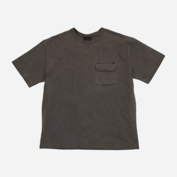 CIGARETTE POCKET PIGMENT DYEING T-SHIRT - CHARCOAL