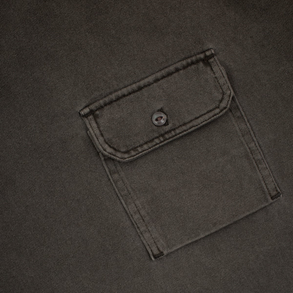 CIGARETTE POCKET PIGMENT DYEING T-SHIRT - CHARCOAL