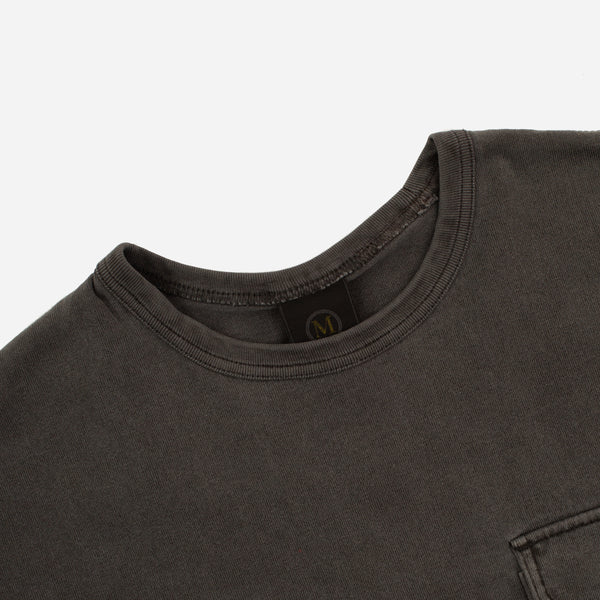 CIGARETTE POCKET PIGMENT DYEING T-SHIRT - CHARCOAL