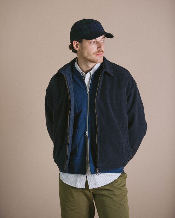 FLEECE DRIZZLER JACKET - NAVY