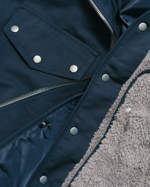 SMOCK 2 IN 1 HOODED PARKA JACKET - NAVY