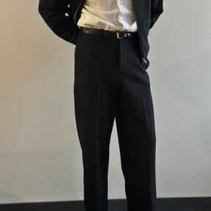 Lady White Co. - CRATER WOOL TROUSER - BLACK -  - Alternative View 1