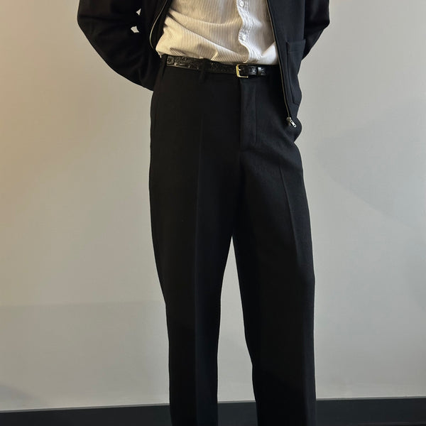 CRATER WOOL TROUSER - BLACK