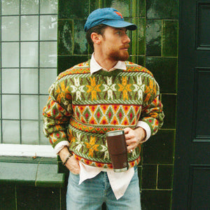 Beams+ - FAIRISLE PATTERNED KNIT - GREEN -  - Alternative View 1