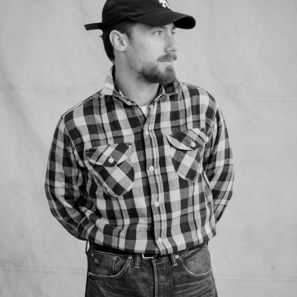 WASHED FLANNEL WORK SHIRT - NIGHT PITCH