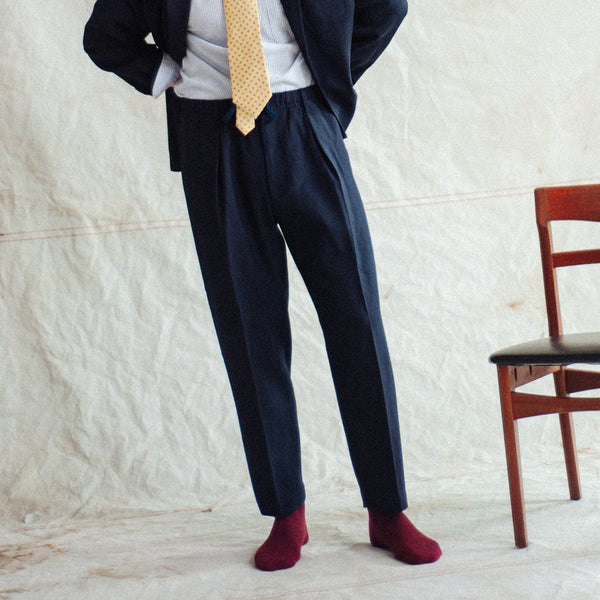 ITTEN WALKER WOOL PANT - NAVY