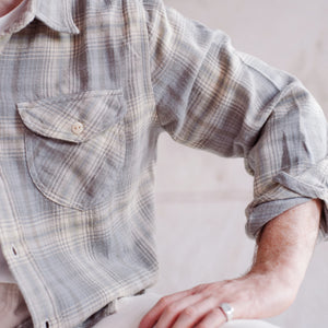 Wythe - WASHED FLANNEL WORK SHIRT - LATE FROST -  - Alternative View 1