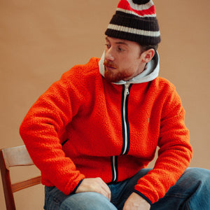 Drakes - BOUCLE WOOL FLEECE JACKET - ORANGE -  - Alternative View 1