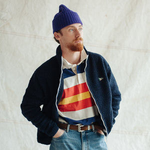 Drakes - BOUCLE WOOL FLEECE JACKET - NAVY -  - Alternative View 1