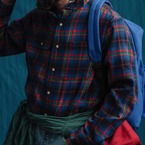 HERITAGE CHECK WORK SHIRT - BLUE/RED-MIX